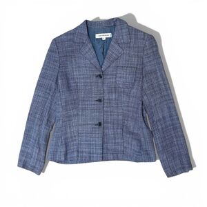 Contemporaine Blue Textured Blazer | Size 8 | Classic Tailored Jacket